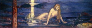 mermaid Painting - edvard munch the mermaid 1896 Edvard Munch Expressionism